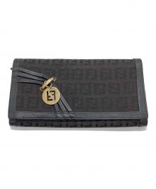 FENDI（フェンディ）の古着「ズッカ柄絵ロングウォレット」｜ブラウン