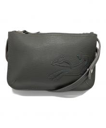 LONGCHAMP（ロンシャン）の古着「ホースモチーフレザークロスボディバッグ」｜グレー