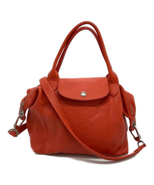 LONGCHAMP（ロンシャン）LONGCHAMP (ロンシャン) ル プリアージュレザー2WAYバッグ オレンジの古着・服飾アイテム