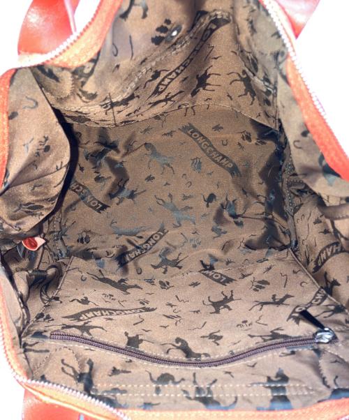 LONGCHAMP（ロンシャン）LONGCHAMP (ロンシャン) ル プリアージュレザー2WAYバッグ オレンジの古着・服飾アイテム