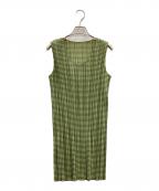 PLEATS PLEASEプリーツプリーズ）の古着「プリーツチュニック」｜グリーン