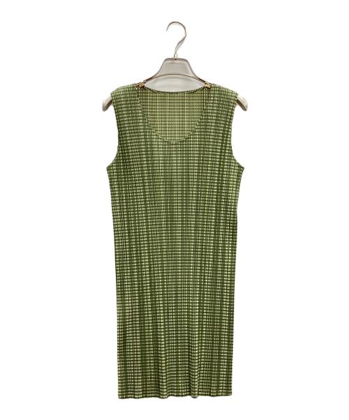 PLEATS PLEASE（プリーツプリーズ）PLEATS PLEASE (プリーツプリーズ) プリーツチュニック グリーン サイズ:Freeの古着・服飾アイテム