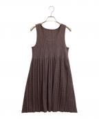 PLEATS PLEASEプリーツプリーズ）の古着「ヘリンボーンプリーツチュニック」｜ブラウン
