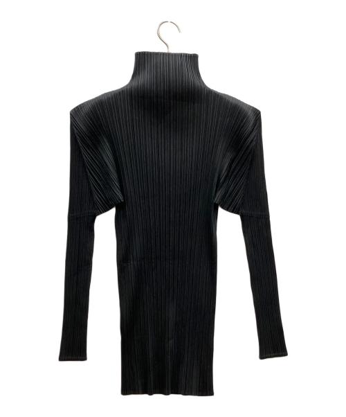 PLEATS PLEASE（プリーツプリーズ）PLEATS PLEASE (プリーツプリーズ) ハイネックプリーツカットソー ブラック サイズ:4の古着・服飾アイテム