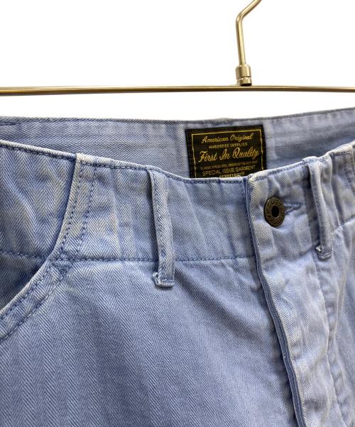 Schott（ショット）Schott (ショット) HERRINGBONE TROUSERS ブルー サイズ:36の古着・服飾アイテム