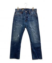 LEVI'S PReMIUM（リーバイス プレミアム）の古着「501ペイントリペア加工デニムパンツ」｜ブルー