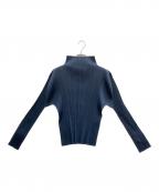 PLEATS PLEASEプリーツプリーズ）の古着「プリーツカットソー」｜ネイビー