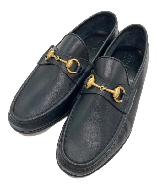 GUCCI（グッチ）GUCCI (グッチ) ホースビットローファー ネイビー サイズ:25.5の古着・服飾アイテム