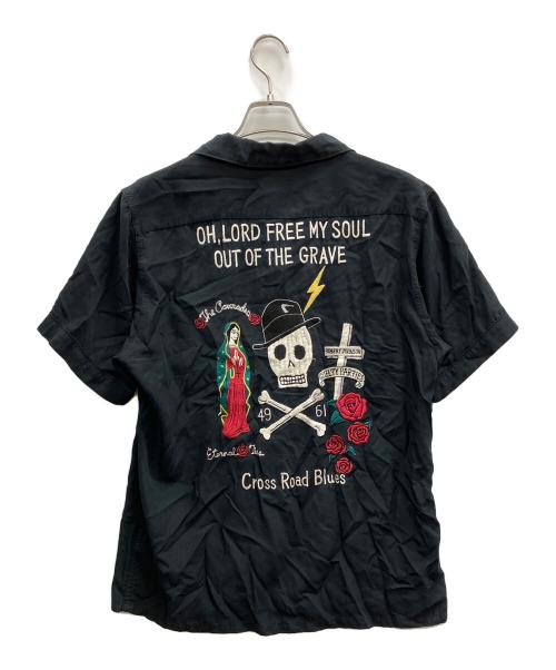 WACKO MARIA RUDEES（ワコマリア）WACKO MARIA RUDEES (ワコマリア) スカル刺繍レーヨンシャツ ブラック サイズ:Lの古着・服飾アイテム