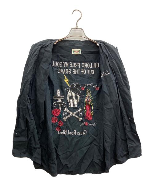 WACKO MARIA RUDEES（ワコマリア）WACKO MARIA RUDEES (ワコマリア) スカル刺繍レーヨンシャツ ブラック サイズ:Lの古着・服飾アイテム