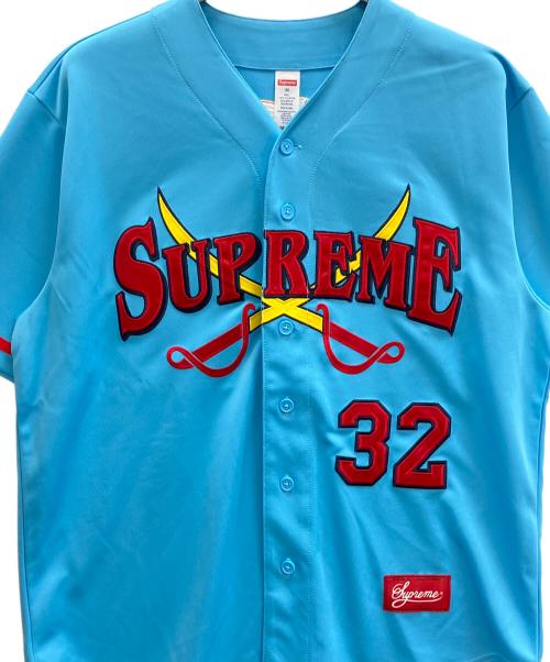 SUPREME（シュプリーム）Supreme (シュプリーム) Swords Baseball Jersey ブルー×レッド サイズ:Mの古着・服飾アイテム