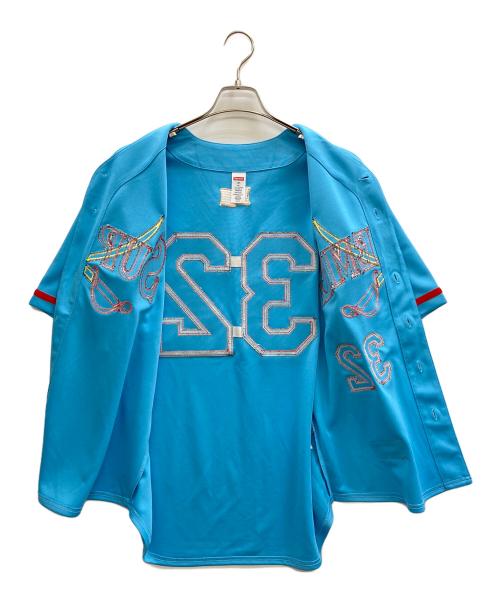 SUPREME（シュプリーム）Supreme (シュプリーム) Swords Baseball Jersey ブルー×レッド サイズ:Mの古着・服飾アイテム