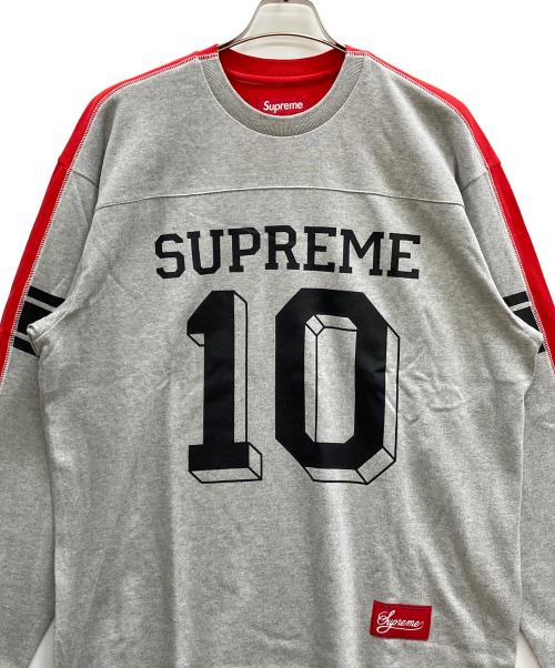 SUPREME（シュプリーム）SUPREME (シュプリーム) Split L/S Football Top レッド×グレー サイズ:Lの古着・服飾アイテム