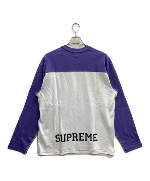 SUPREME（シュプリーム）Supreme (シュプリーム) Split L/S Football Top ブラック×パープル サイズ:Mの古着・服飾アイテム