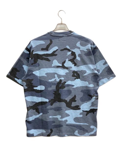 SUPREME（シュプリーム）Supreme (シュプリーム) Collegiate Applique S/S TOP ブルー×グレー サイズ:Mの古着・服飾アイテム