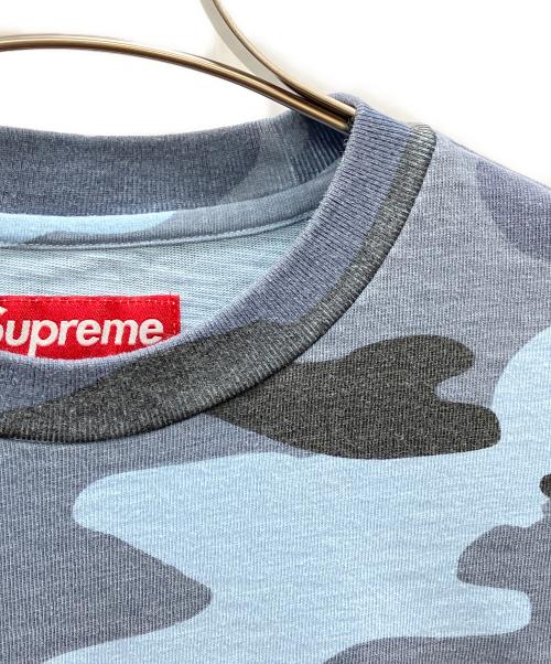 SUPREME（シュプリーム）Supreme (シュプリーム) Collegiate Applique S/S TOP ブルー×グレー サイズ:Mの古着・服飾アイテム