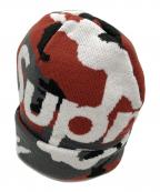 SUPREMEシュプリーム）の古着「Camo Big Logo Beanie」｜レッド×グレー