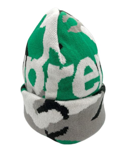 SUPREME（シュプリーム）Supreme (シュプリーム) Camo Big Logo Beanie グリーン×グレーの古着・服飾アイテム