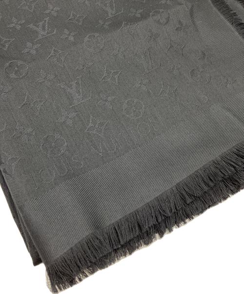 LOUIS VUITTON（ルイ ヴィトン）LOUIS VUITTON (ルイ ヴィトン) シルクウールマフラー ブラックの古着・服飾アイテム
