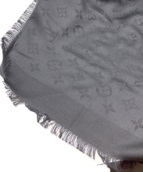 LOUIS VUITTON（ルイ ヴィトン）LOUIS VUITTON (ルイ ヴィトン) シルクウールマフラー ブラックの古着・服飾アイテム