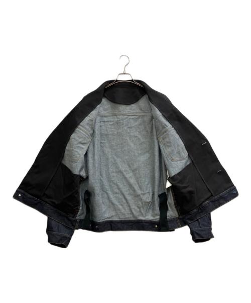 sacai（サカイ）sacai (サカイ) スタンドカラーデニムジャケット ネイビー サイズ:3の古着・服飾アイテム