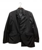 s'yteサイト）の古着「T/W GABARDINE JACKET WITH DOUBLE-TAILORED LEFT FRONT」｜ブラック