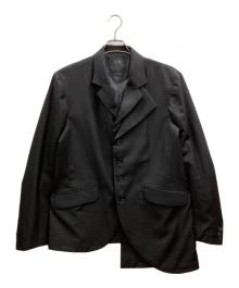 s'yte（サイト）の古着「T/W GABARDINE JACKET WITH DOUBLE-TAILORED LEFT FRONT」｜ブラック