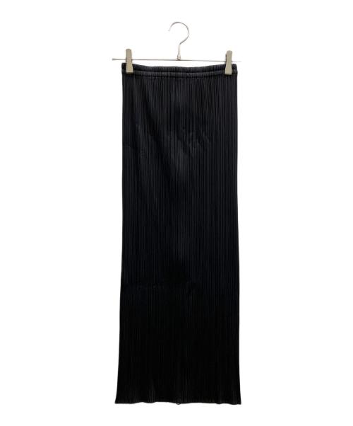 PLEATS PLEASE（プリーツプリーズ）PLEATS PLEASE (プリーツプリーズ) フロントジッププリーツロングスカート ブラック サイズ:1の古着・服飾アイテム