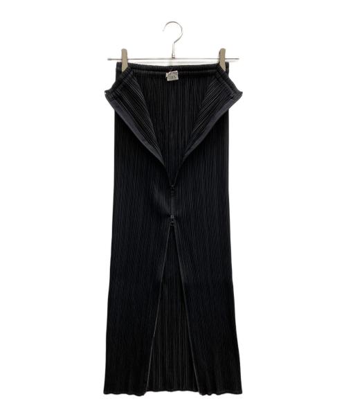 PLEATS PLEASE（プリーツプリーズ）PLEATS PLEASE (プリーツプリーズ) フロントジッププリーツロングスカート ブラック サイズ:1の古着・服飾アイテム