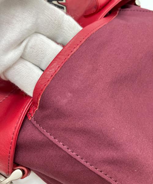 AVIREX（アヴィレックス）AVIREX (アヴィレックス) VARSITY LEATHER MINI TOTE BAG レッドの古着・服飾アイテム