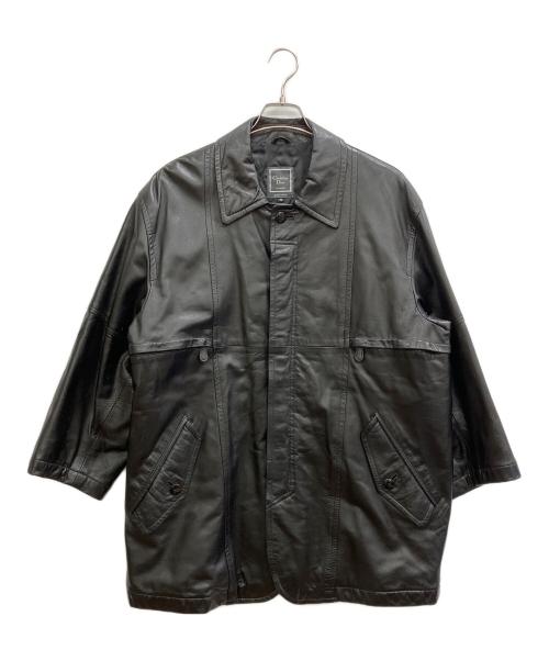 Christian Dior MONSIEUR（クリスチャンディオールムッシュ）Christian Dior MONSIEUR (クリスチャンディオールムッシュ) ラムレザーコート ブラック サイズ:Mの古着・服飾アイテム