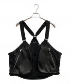Schottショット）の古着「LEATHER LUGGAGE VEST」｜ブラック