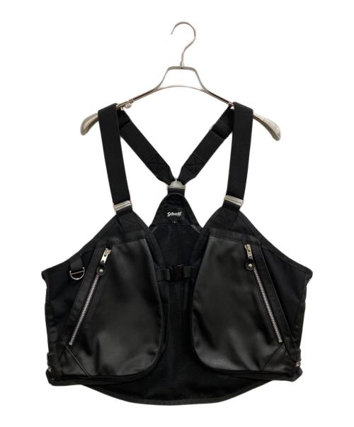 Schott（ショット）Schott (ショット) LEATHER LUGGAGE VEST ブラック サイズ:Lの古着・服飾アイテム