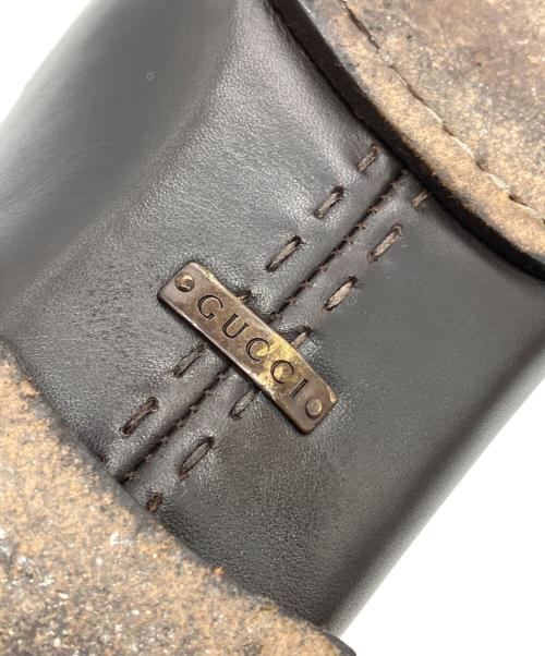 GUCCI（グッチ）GUCCI (グッチ) レザースリッポンシューズ ブラウン サイズ:39 1/2の古着・服飾アイテム