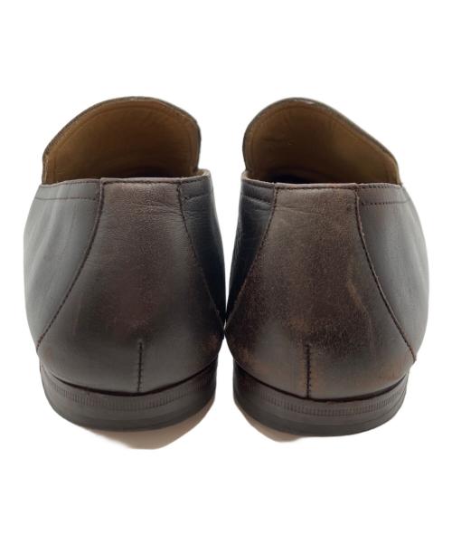 GUCCI（グッチ）GUCCI (グッチ) レザースリッポンシューズ ブラウン サイズ:39 1/2の古着・服飾アイテム