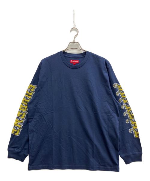 SUPREME（シュプリーム）Supreme (シュプリーム) INTARSIA SLEEVE L/S TOP ネイビー サイズ:Lの古着・服飾アイテム