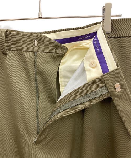 RALPH LAUREN Purple Label（ラルフ ローレン パープル レーベル）RALPH LAUREN PURPLE LABEL (ラルフ ローレン パープル レーベル) ウールスラックス カーキ サイズ:38の古着・服飾アイテム