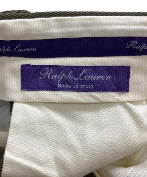 RALPH LAUREN Purple Label（ラルフ ローレン パープル レーベル）RALPH LAUREN PURPLE LABEL (ラルフ ローレン パープル レーベル) ウールスラックス カーキ サイズ:38の古着・服飾アイテム
