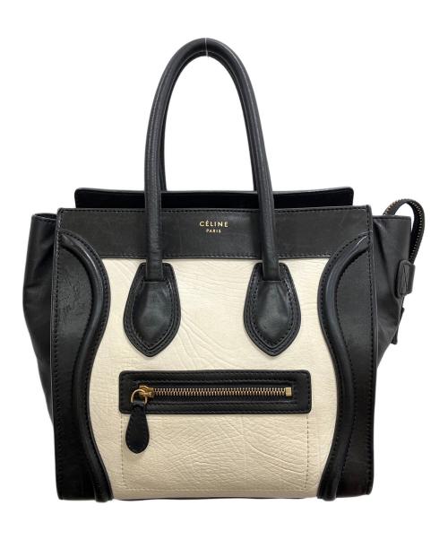 CELINE（セリーヌ）CELINE (セリーヌ) ラゲージミニショッパーバッグ ブラック×アイボリーの古着・服飾アイテム