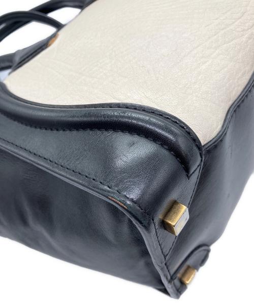 CELINE（セリーヌ）CELINE (セリーヌ) ラゲージミニショッパーバッグ ブラック×アイボリーの古着・服飾アイテム
