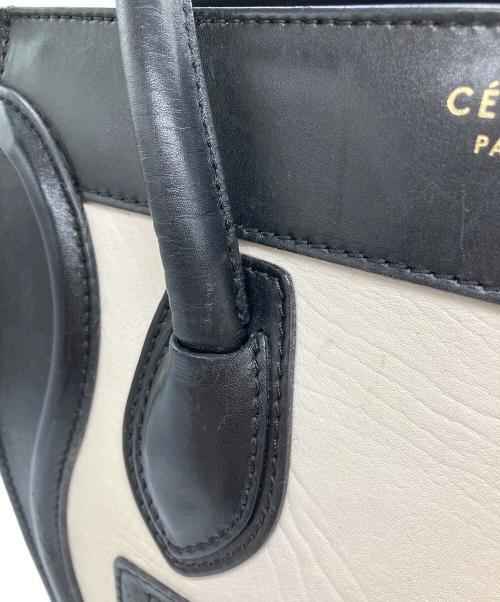 CELINE（セリーヌ）CELINE (セリーヌ) ラゲージミニショッパーバッグ ブラック×アイボリーの古着・服飾アイテム