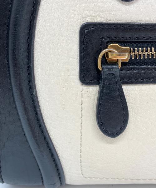 CELINE（セリーヌ）CELINE (セリーヌ) ラゲージミニショッパーバッグ ブラック×アイボリーの古着・服飾アイテム