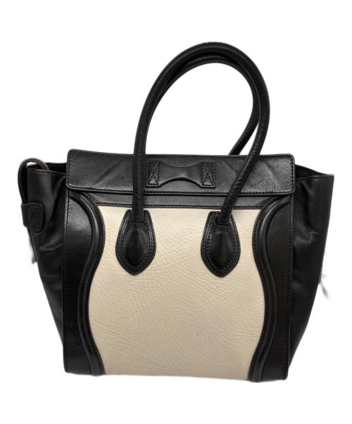 CELINE（セリーヌ）CELINE (セリーヌ) ラゲージミニショッパーバッグ ブラック×アイボリーの古着・服飾アイテム