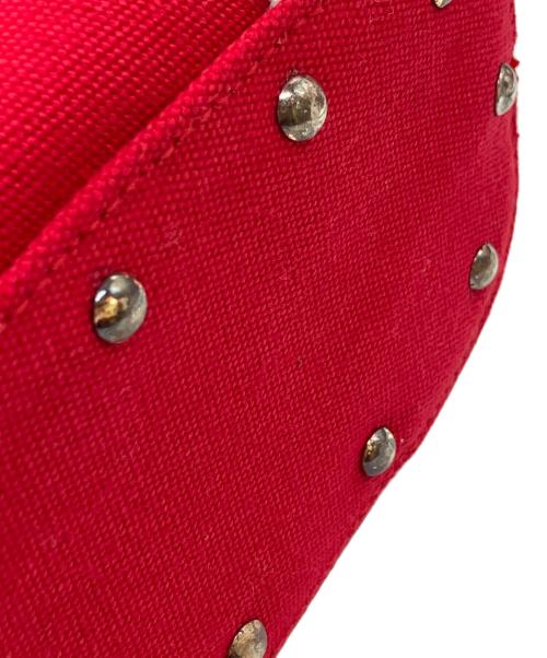 LAUREN RALPH LAUREN（ローレン ラルフ ローレン）LAUREN RALPH LAUREN (ローレン ラルフ ローレン) カゴバッグ レッド×ベージュの古着・服飾アイテム