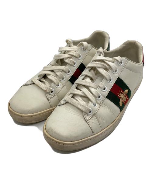 GUCCI（グッチ）GUCCI (グッチ) エース パッチ ロートップ スニーカー レッド×ホワイト サイズ:36の古着・服飾アイテム