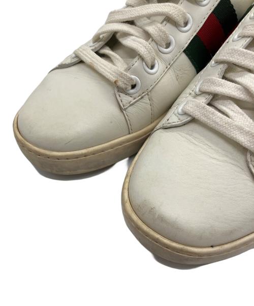 GUCCI（グッチ）GUCCI (グッチ) エース パッチ ロートップ スニーカー レッド×ホワイト サイズ:36の古着・服飾アイテム