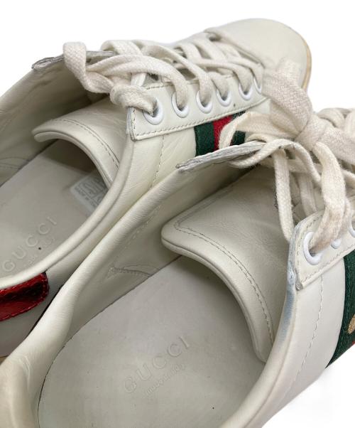 GUCCI（グッチ）GUCCI (グッチ) エース パッチ ロートップ スニーカー レッド×ホワイト サイズ:36の古着・服飾アイテム