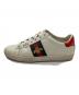 GUCCI (グッチ) エース パッチ ロートップ スニーカー レッド×ホワイト サイズ:36：12000円