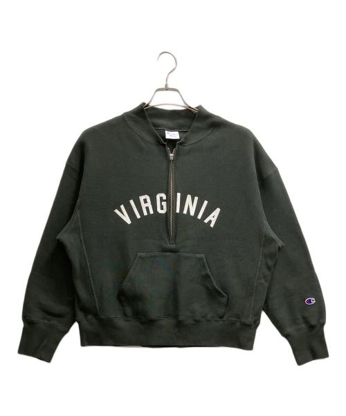 Champion（チャンピオン）Champion (チャンピオン) FRAMeWORK (フレームワーク) ハーフジップスウェット カーキ サイズ:Mの古着・服飾アイテム