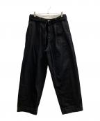 Graphpaperグラフペーパー）の古着「Selvage Denim Belted Pants」｜ブラック